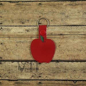Apple Key Fob Snap Tab Keychain Machine Embroidery Design