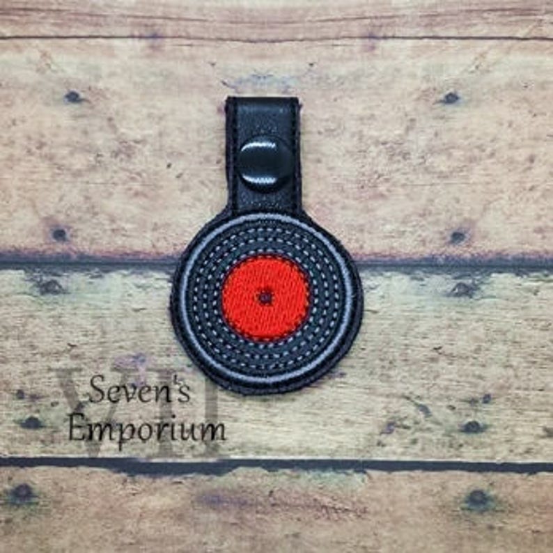 Vinyl Record Key Fob Snaptab Keychain Machine Embroidery Etsy