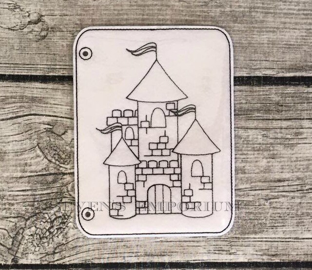 Castle In The Hoop Doodle-It Coloring Page Machine Embroidery Design