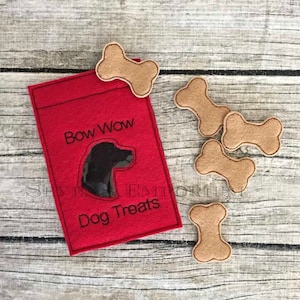 DOG Food and Pet Treats Felt Pretend In The Hoop Machine Embroidery Design