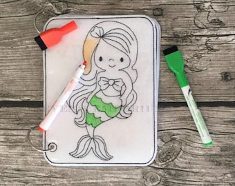 Mermaid  In The Hoop Doodle-It Coloring Page Machine Embroidery Design