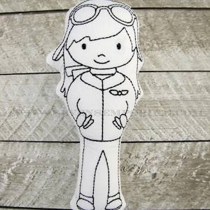 Girl Pilot In The Hoop Doodle-It  Machine Embroidery Design