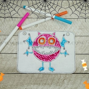 Round Monster In The Hoop Doodle-It Coloring Page Machine Embroidery Design