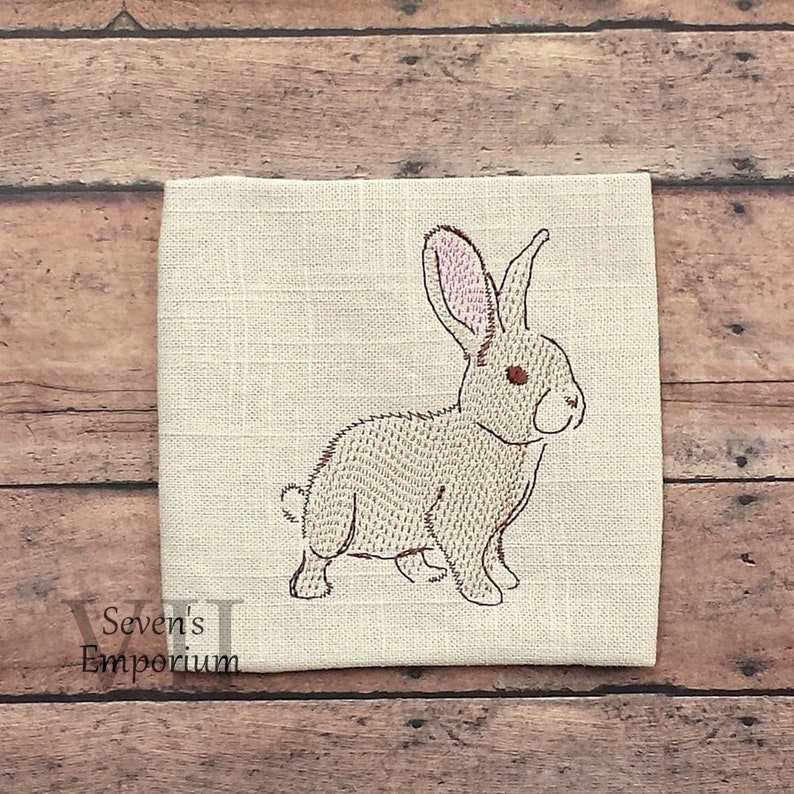 Bunny Sketch Machine Embroidery Design Etsy