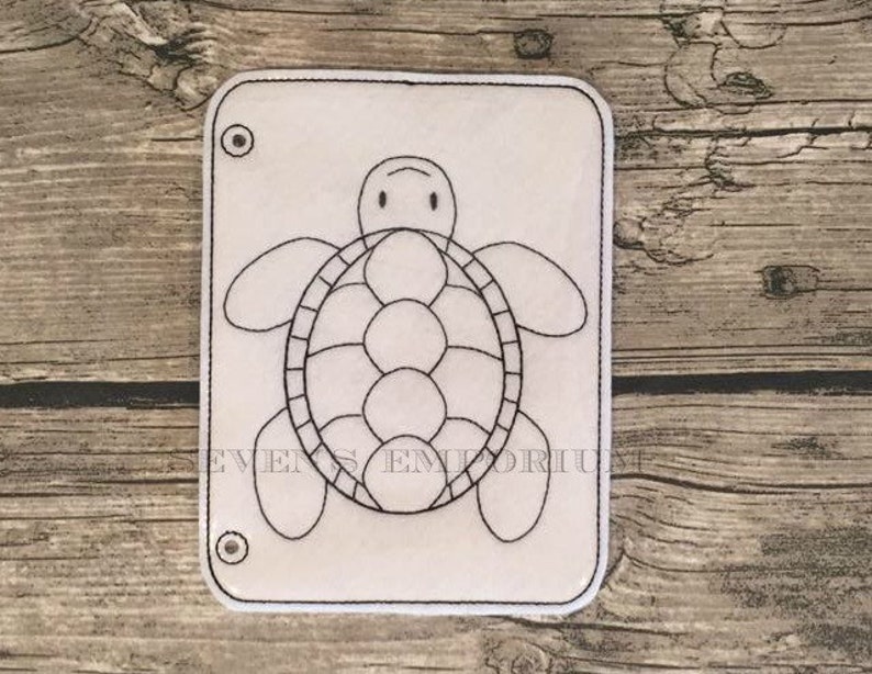 Sea Turtle In The Hoop Doodle-It Coloring Page Machine | Etsy