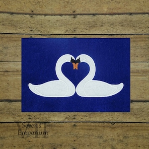 Love Swans Machine Embroidery Applique Design