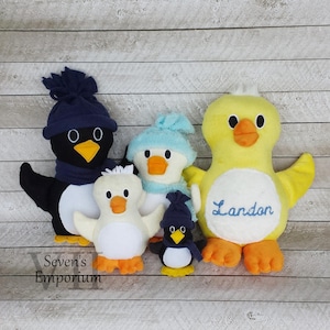 Chick Duck Penguin Stuffie In The Hoop Machine Embroidery Design