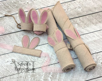 Bunny Napkin Ring Machine Embroidery Design