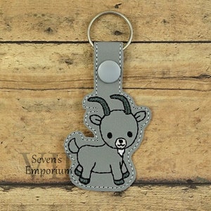 Baby Goat Key Fob Snaptab Keychain Machine Embroidery Design