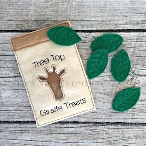 GIRAFFE Food and Pet Treats Felt Pretend In The Hoop Machine Embroidery Design