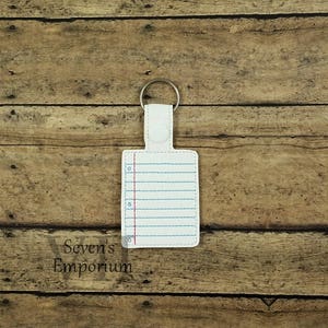 Paper Key Fob Snap Tab Keychain Machine Embroidery Design