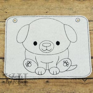 Baby Dog In The Hoop Coloring Page Machine Embroidery Design