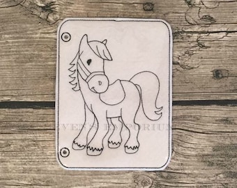 Horse In The Hoop Doodle-It Coloring Page Machine Embroidery Design