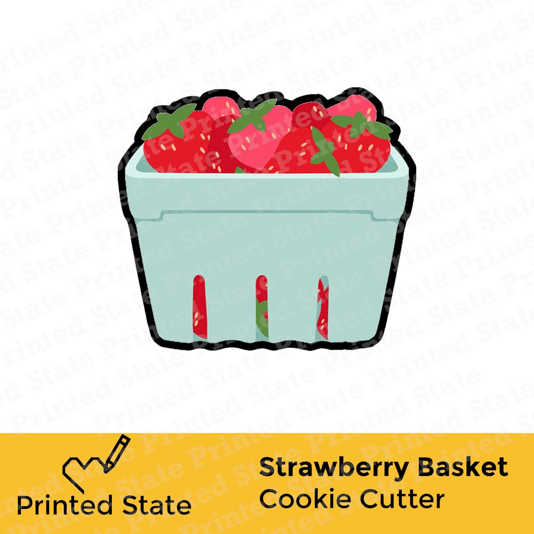 Strawberry Basket Cookie Cutter, Strawberry Basket Cutter, Strawberries