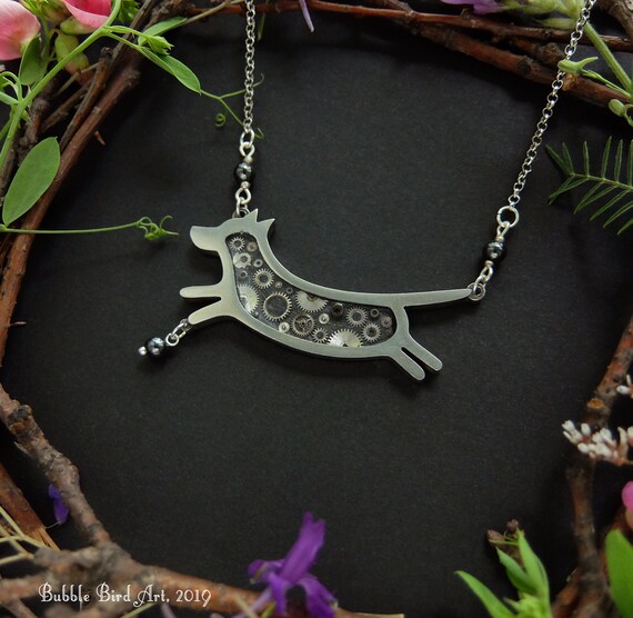Gift for Her Dog Soldered Jewelry Pendant Steampunk Dog Soldered Pendant Necklace Reversible Pendant Animal Jewelry Steampunk Jewelry