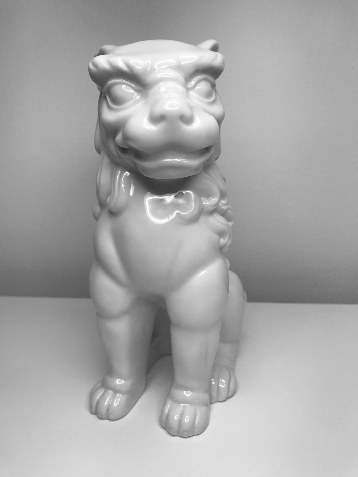 White Porcelain Foo Dog Made in Japan Neat Looking Shishi Etsy