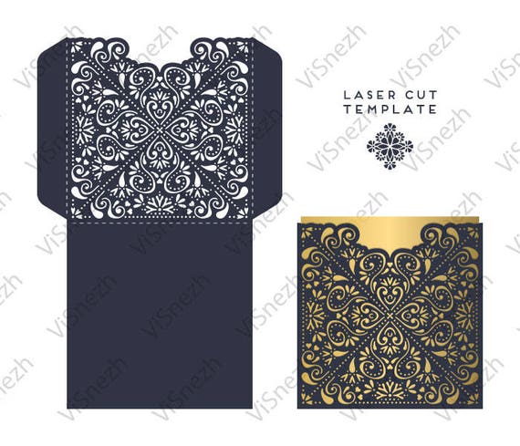 Download Laser Cut Envelope Template Wedding Invitation Envelope Etsy