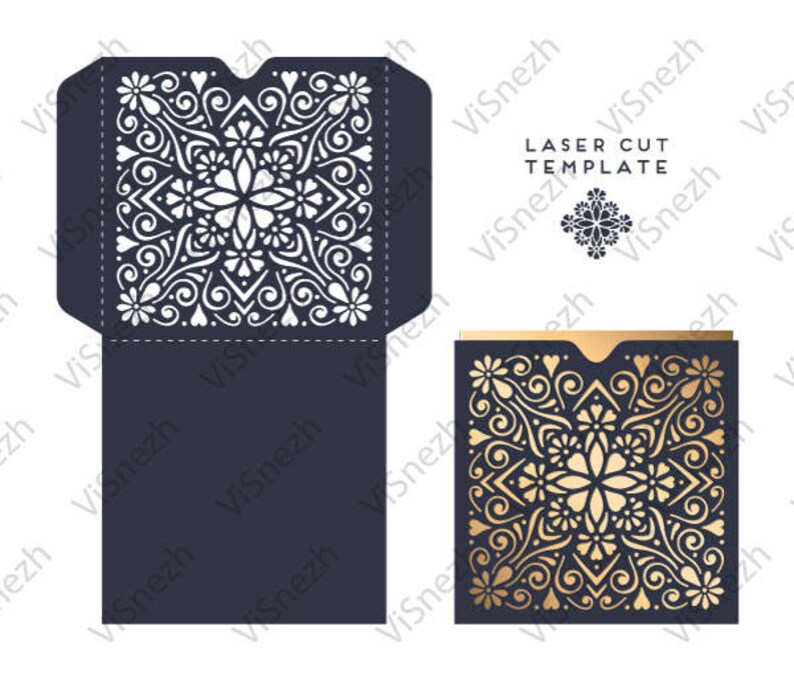 Download Laser Cut Envelope Template Envelope For Wedding Invitation Etsy