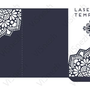 Laser cut Invitation Template with pocket. Wedding invitation | Etsy