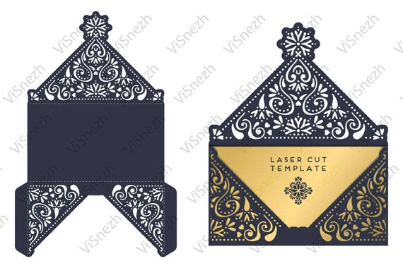 Download Laser Cut Envelope Template Envelope For Wedding Invitation Gift Letter Etc Eps Svg Dxf Cutting Files