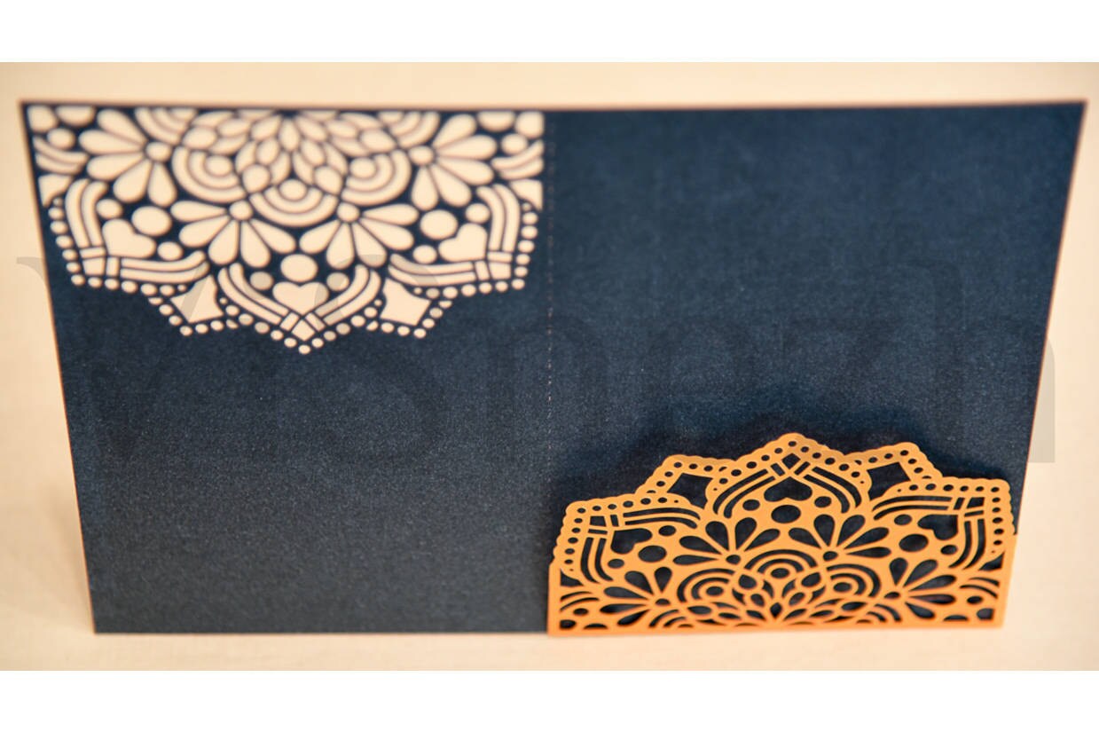 Laser cut Invitation Template with pocket. Wedding invitation | Etsy