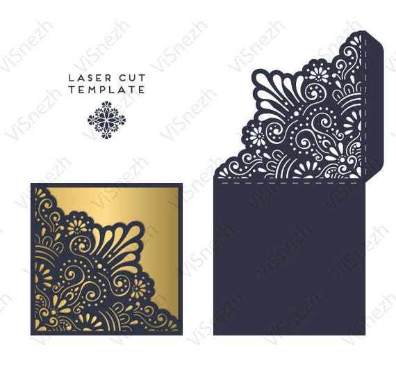 Download Laser Cut Envelope Template Envelope For Wedding Invitation Etsy