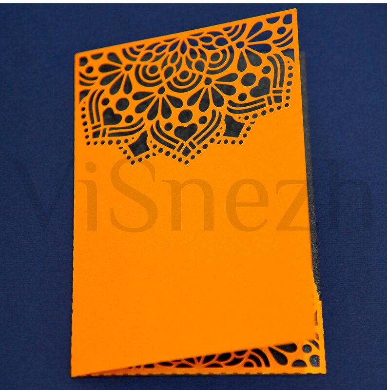 Laser cut Invitation Template with pocket. Wedding invitation Etsy