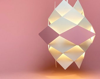 Preben Dal pink Symphoni ceiling light, Denmark 1960s.