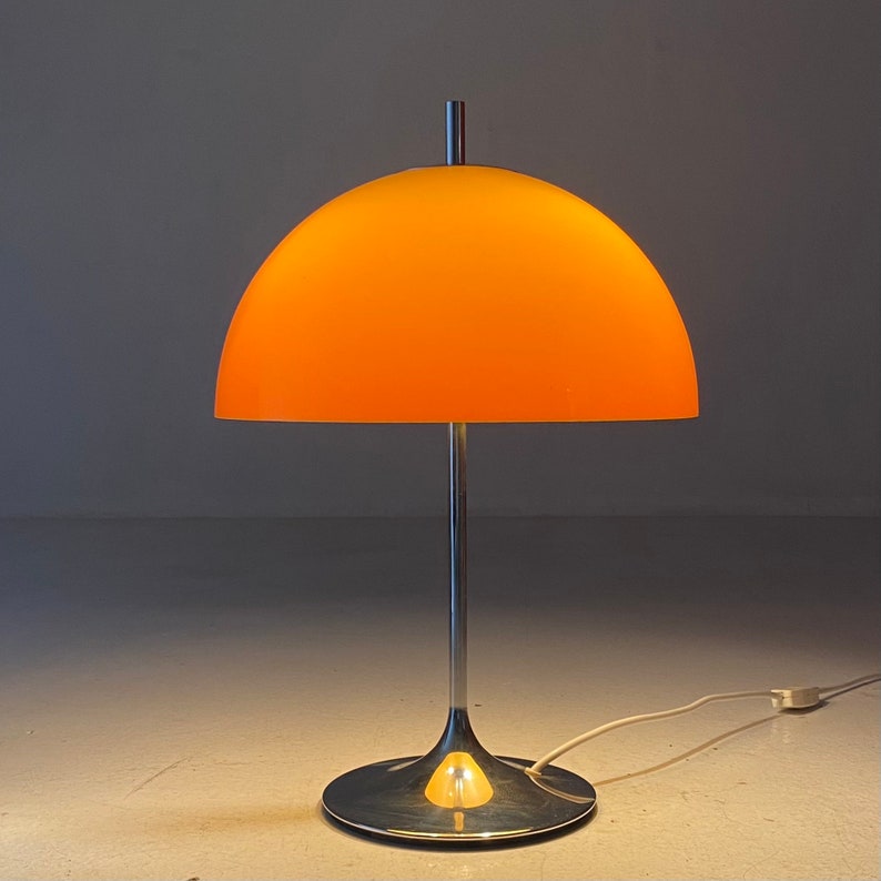 Vintage space age yellow table lamp by Wila, Germany 1970s. image 8