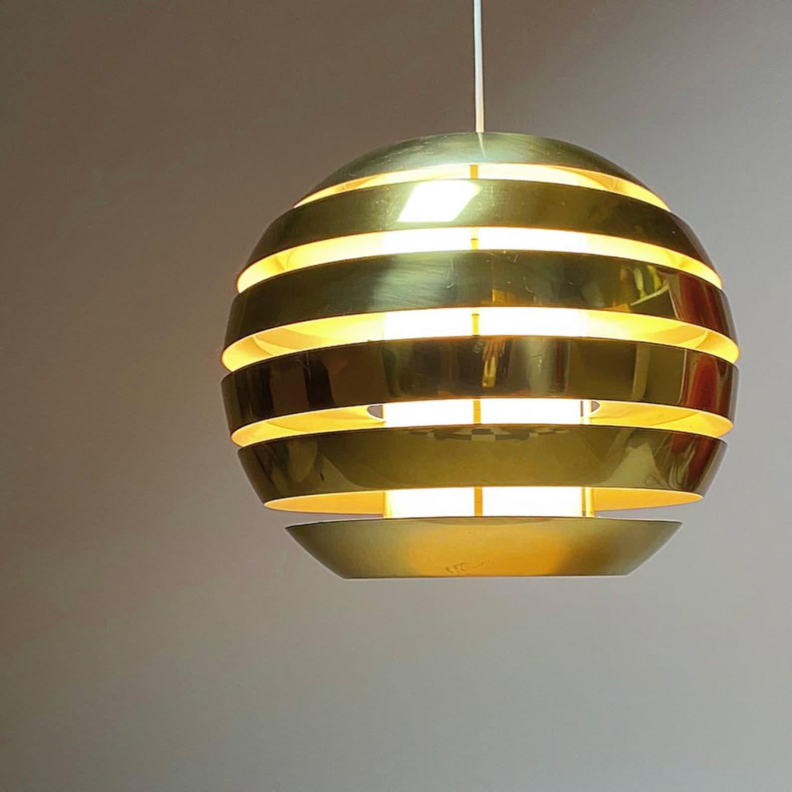 Giant Golden Globe Ceiling Light by Carl Thore for Granhaga Etsy Denmark