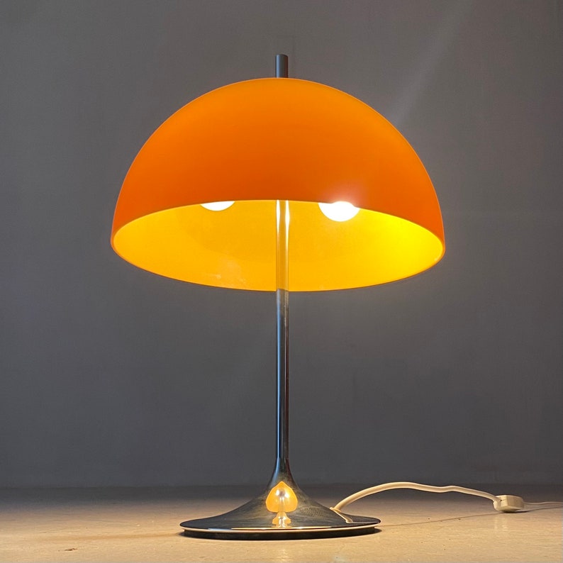 Vintage space age yellow table lamp by Wila, Germany 1970s. image 1