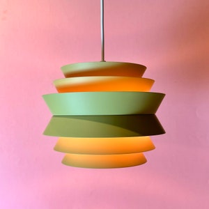 Unique pink and green Trava ceiling light by Carl Thore, Sweden 1960s. image 10