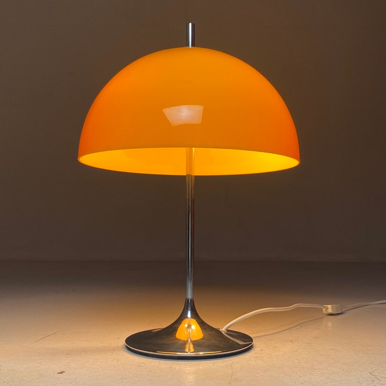 Vintage space age yellow table lamp by Wila, Germany 1970s. image 9