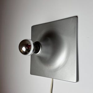 Vintage Space Age Silver Ceiling or Wall Light – Futuristic Aluminum 1970s Design