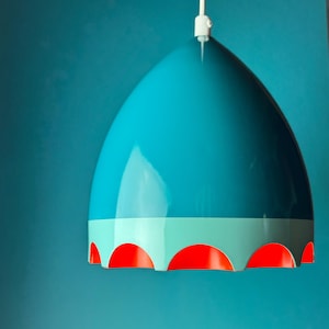 Unique Space Age Bullet Ceiling Lamp – Futuristic Design, 1970s  - Midcentury Modern blue lamp