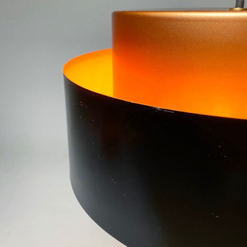 Stunning light effect Classic danish Juno copper ceiling light by Jo Hammerborg for Fog and Morup, Denmark 1966.