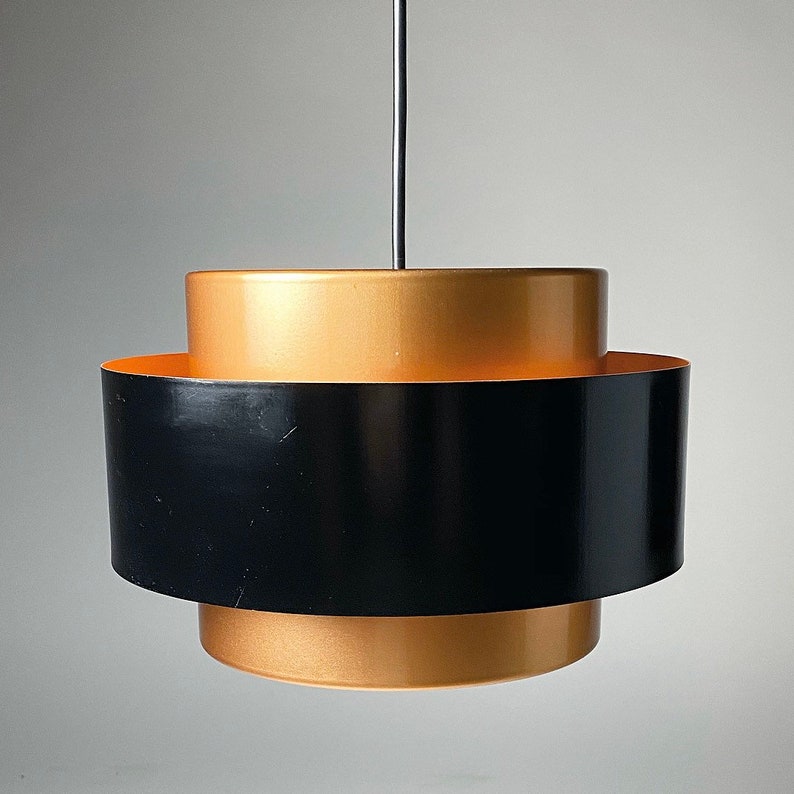 Beautiful Classic danish Juno copper ceiling light by Jo Hammerborg for Fog and Morup, Denmark 1966.