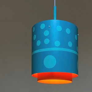Classic Midcentury Ceiling Two Toned Blue and Orange Light by Louis Poulsen, Denmark 1970s – Timeless Scandinavian Design