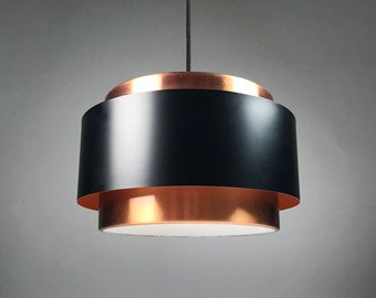 Vintage midcentury danish modern Saturn copper pendant by Jo Hammerborg for Fog & Morup, Denmark 1963.