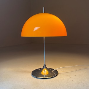 Vintage space age yellow table lamp by Wila, Germany 1970s. image 4