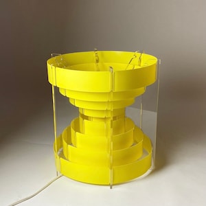 Space Age Yellow Table Lamp – Midcentury Italian Design, 1970s – Retro Modern Desk Light