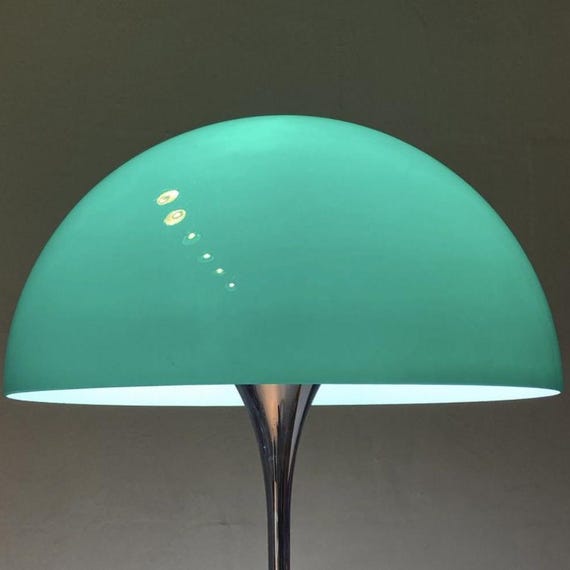 Vintage Chrome & Green Panthella Floor Lamp by Verner Panton