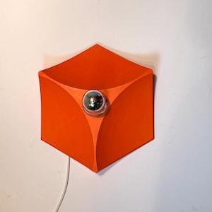 Orange Space Age Wall or Ceiling Light – Hofmeister, Germany, 1970s – Futuristic Mid-Century Design