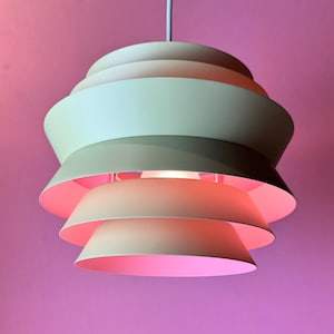 Unique pink and green Trava ceiling light by Carl Thore, Sweden 1960s. image 1