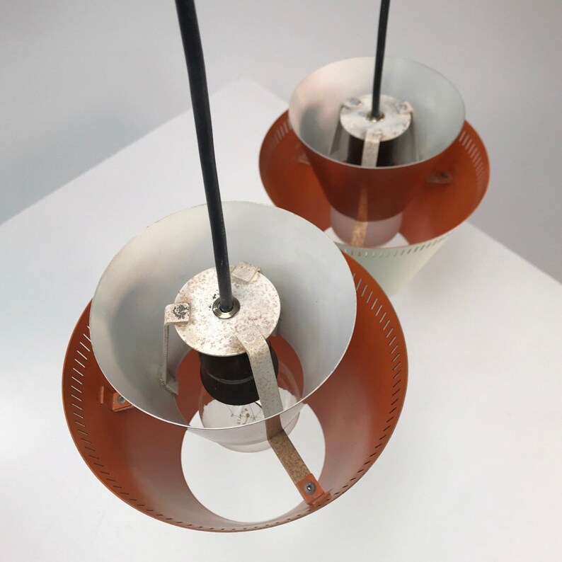 Top of 
Danish mid century copper ceiling light made in 1960s.