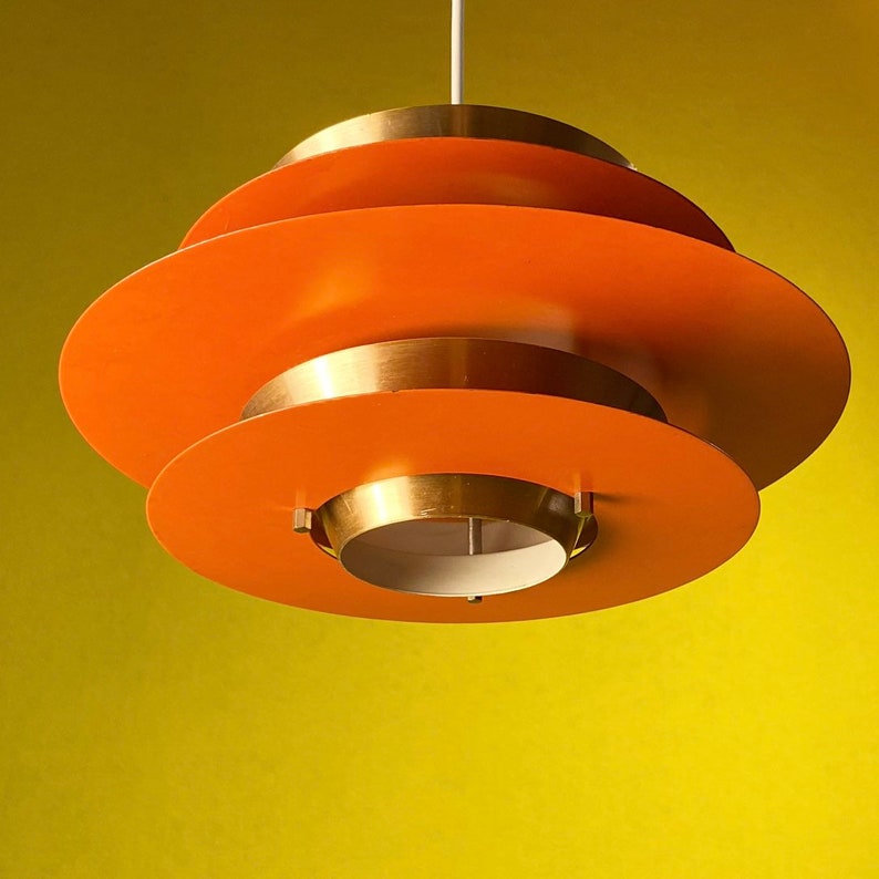 Space age ceiling light by Lyskaer, Denmark 1970s. image 7