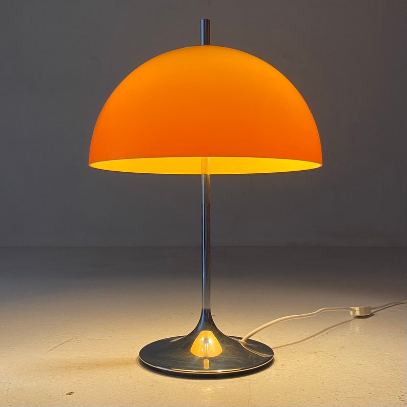 Vintage space age yellow table lamp by Wila, Germany 1970s. image 7