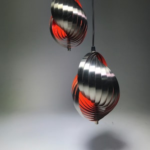 Rare Vintage Ceiling Light with Three Space Age Moon Lights by Henri Mathieu for Lyfa, Denmark 1970s – Modern Lighting