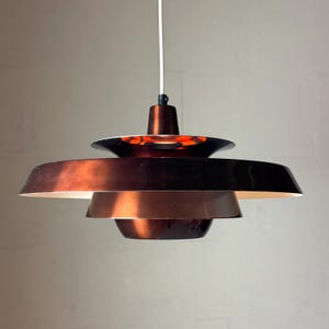 Classic Copper Mid-Century Ceiling Light – Erik Jensen for Teknika AS, Denmark, 1960s - Retro lamp