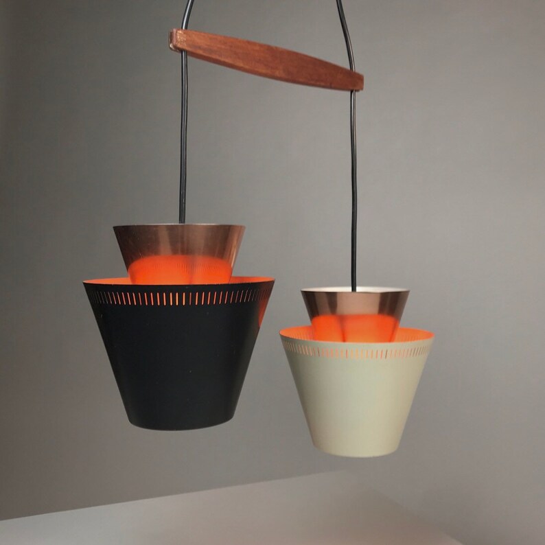 Danish mid century copper ceiling light made in 1960s.
